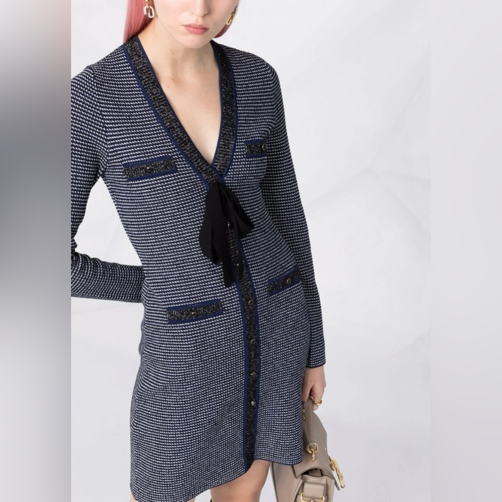 Sandro Sachou Knitted Dress with Bow - Picture 2 of 16